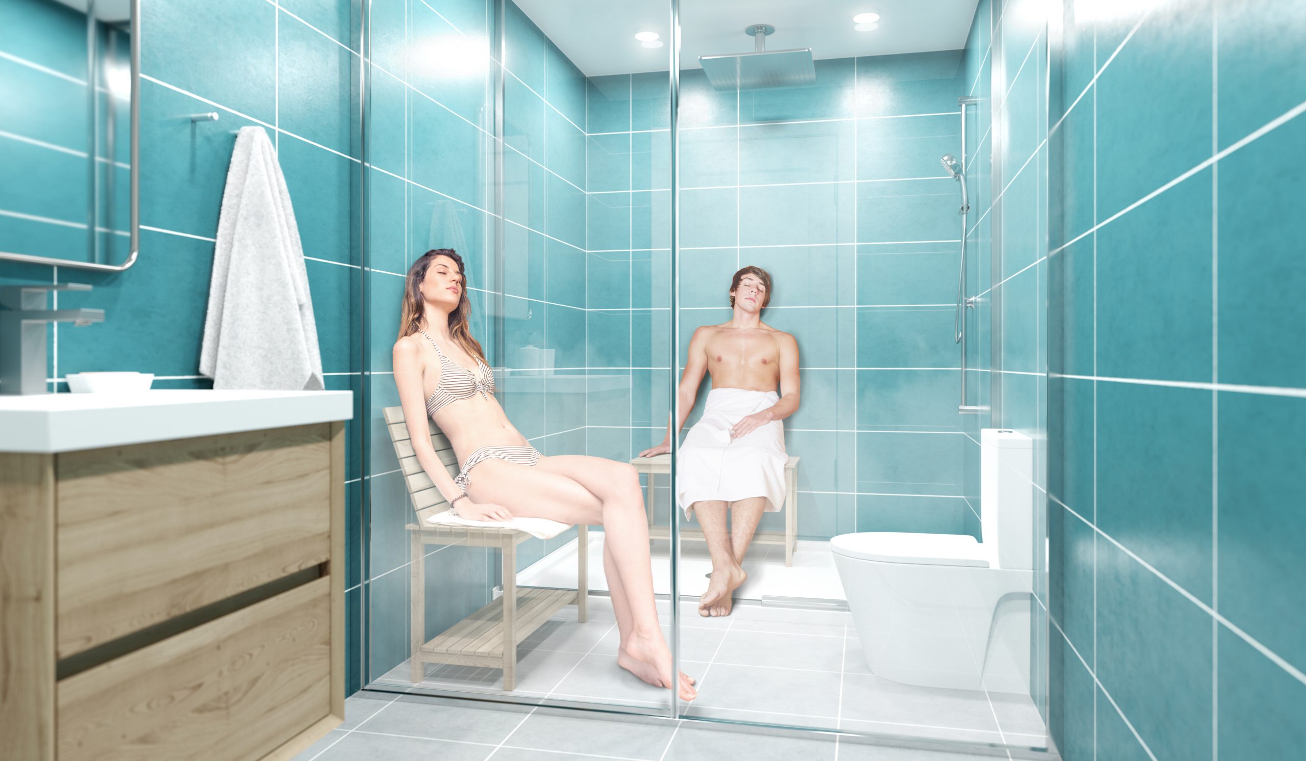 Saunavery - Sauna de Vapor en tu baño- Instalamos tu sauna de vapor en 24 horas - Kit de Sauna Tokio